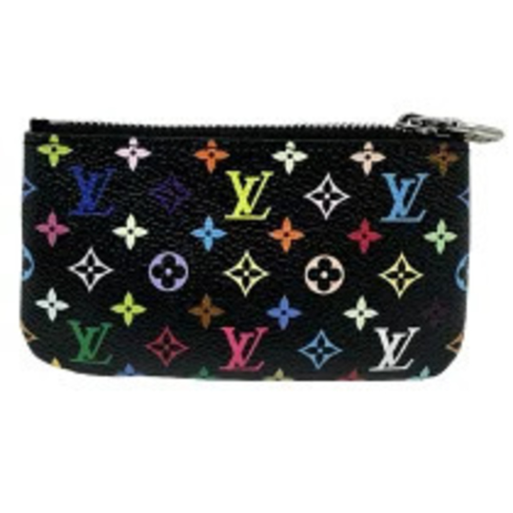 Louis Vuitton Pochette Noir Black Monogram Multicolor Coin Case